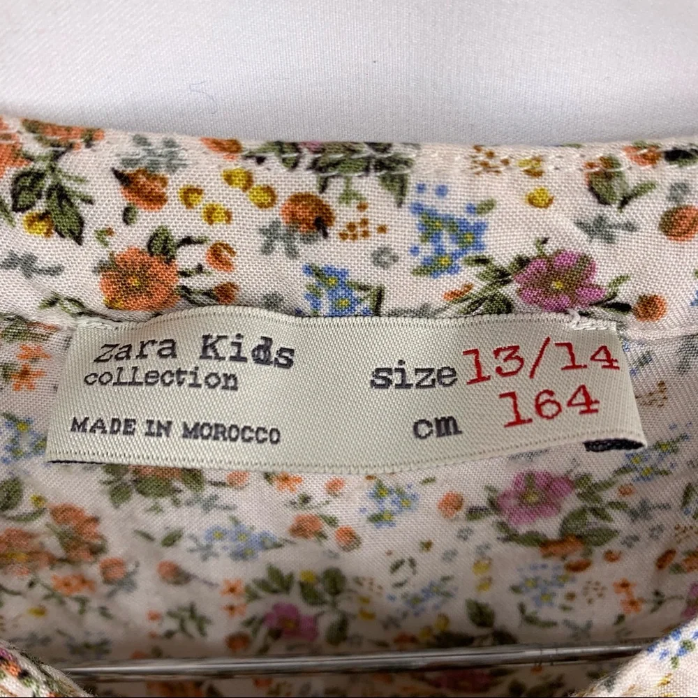 Zara floral button front loose fit blouse 13/14‎